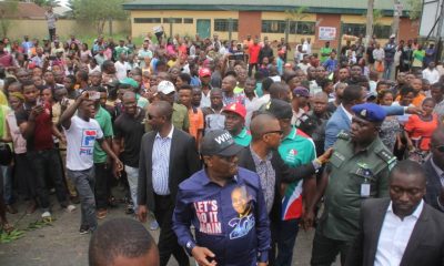 Governor Wike Stops Convoy, Attends To Accident Victim